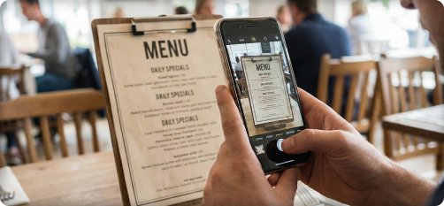 Image showing that you can easily scan any menu