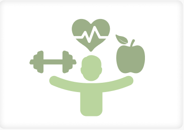Wellness image symbolizing fitness, heart health, and nutrition balance.