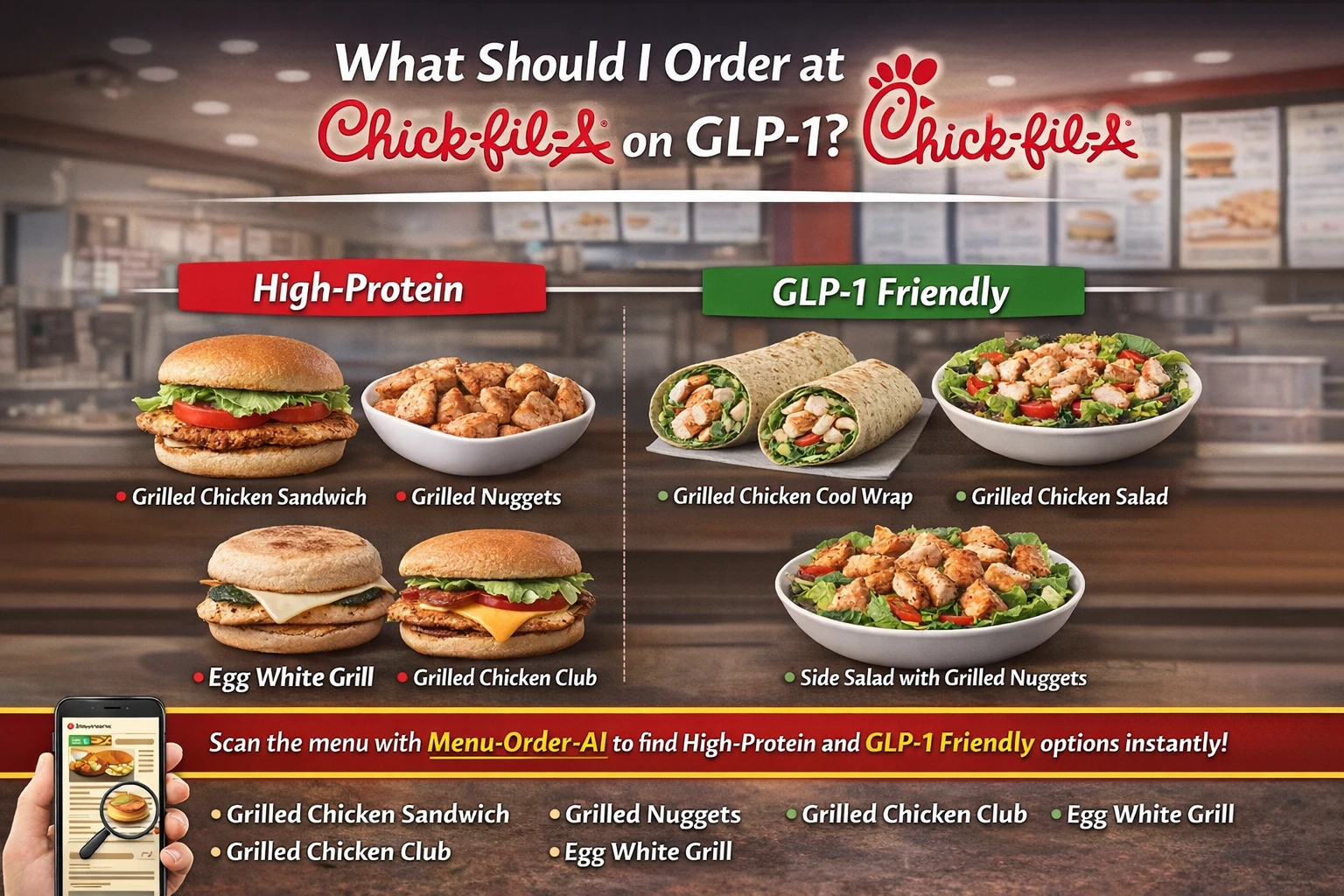 What should I order at Chick-fil-A on GLP-1 – high protein and GLP-1 friendly Chick-fil-A meals