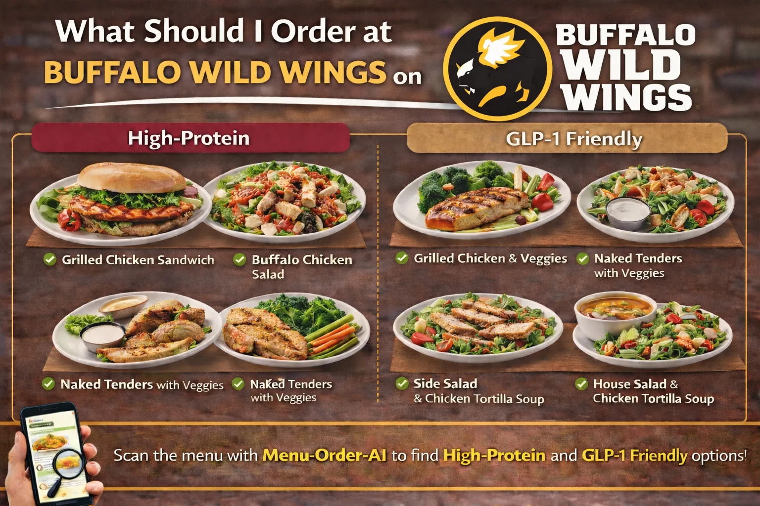 What should I order at Buffalo Wild Wings on GLP-1 – high protein and GLP-1 friendly Buffalo Wild Wings meals