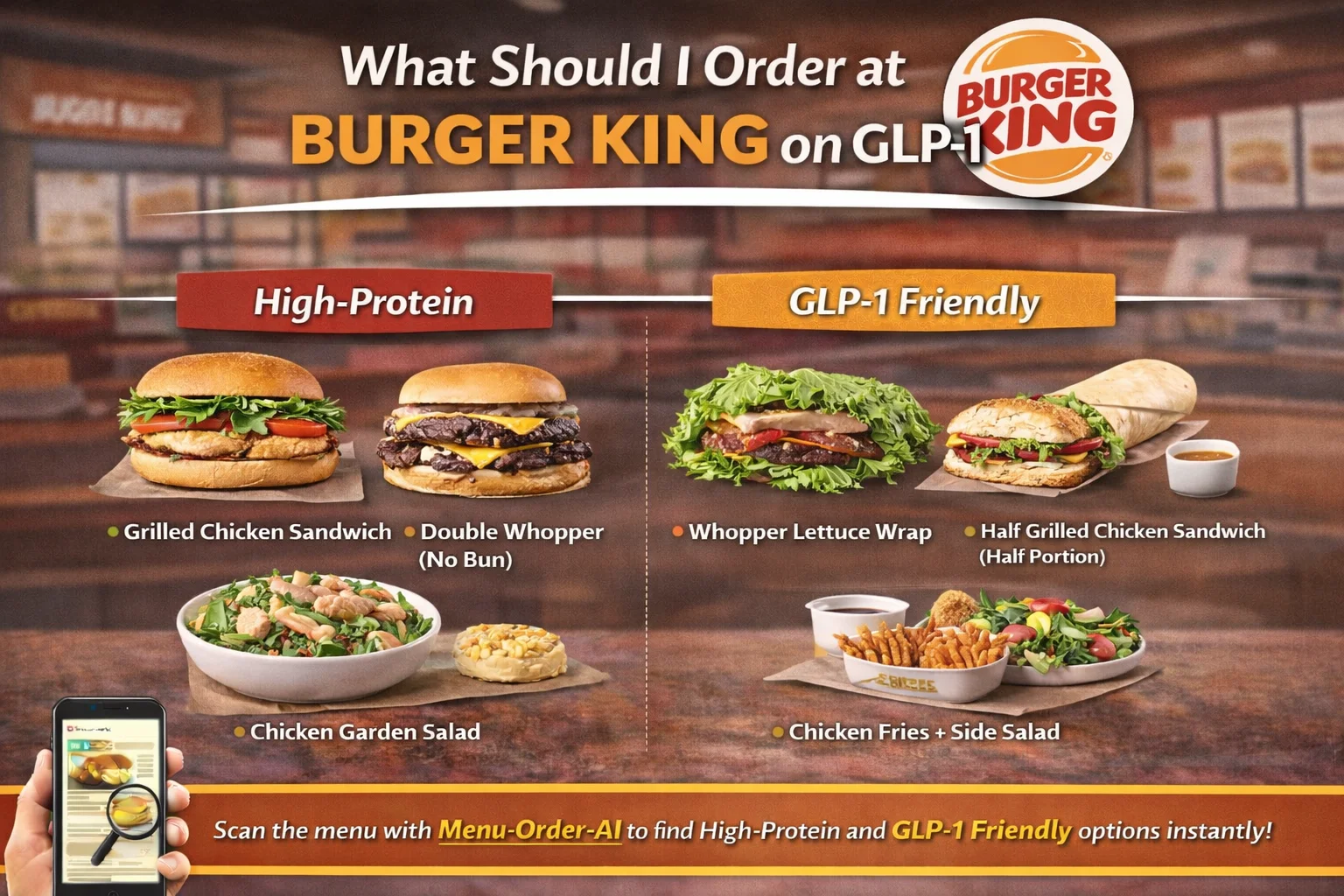 What should I order at Burger King on GLP-1 – high protein and GLP-1 friendly Burger King menu options