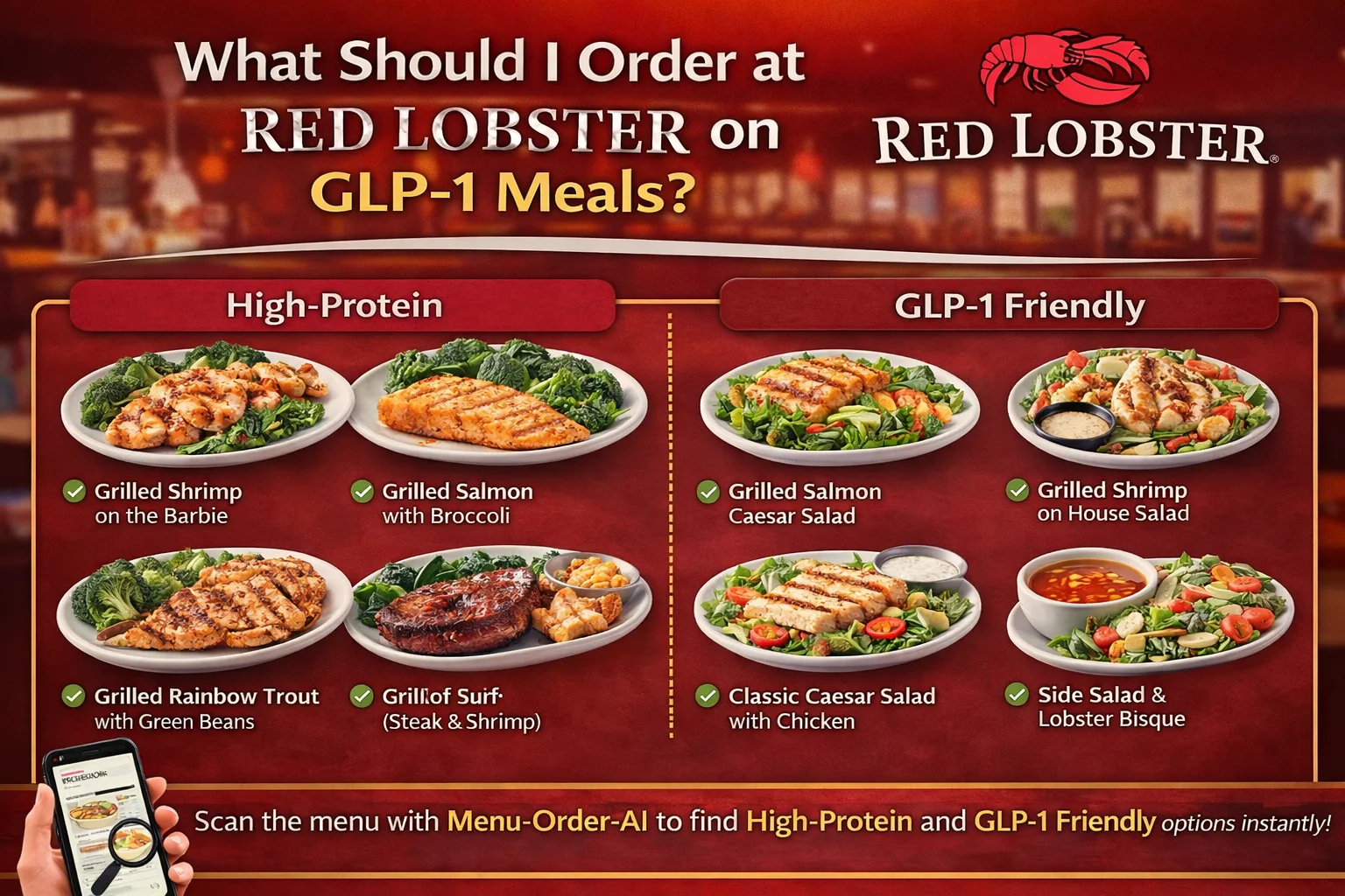 What should I order at Red Lobster on GLP-1 – high protein and GLP-1 friendly Red Lobster meals
