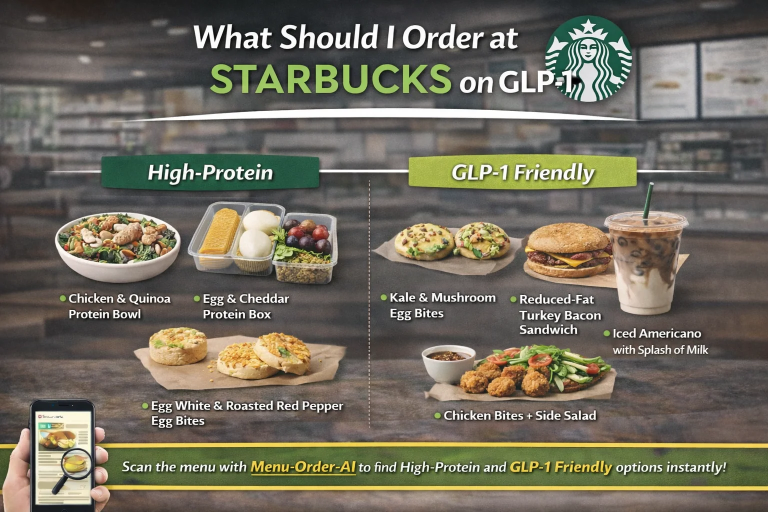 What should I order at Starbucks on GLP-1 – high protein and GLP-1 friendly Starbucks drinks and food options