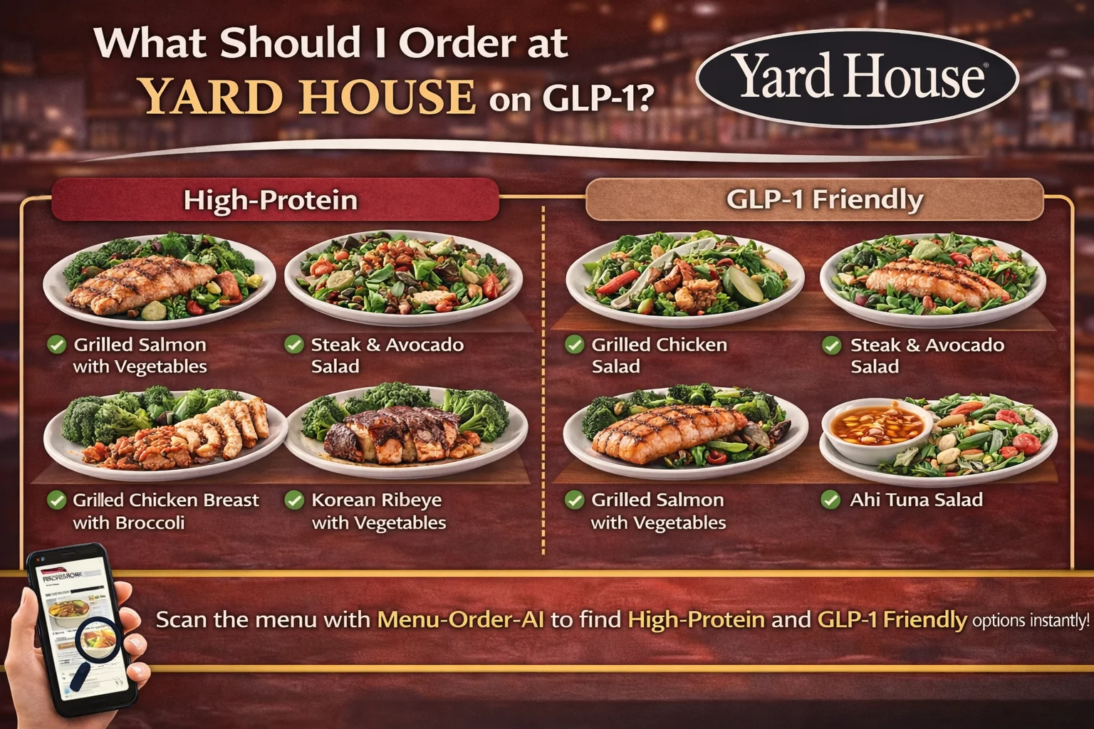 What should I order at Yard House on GLP-1 – high protein and GLP-1 friendly Yard House meals