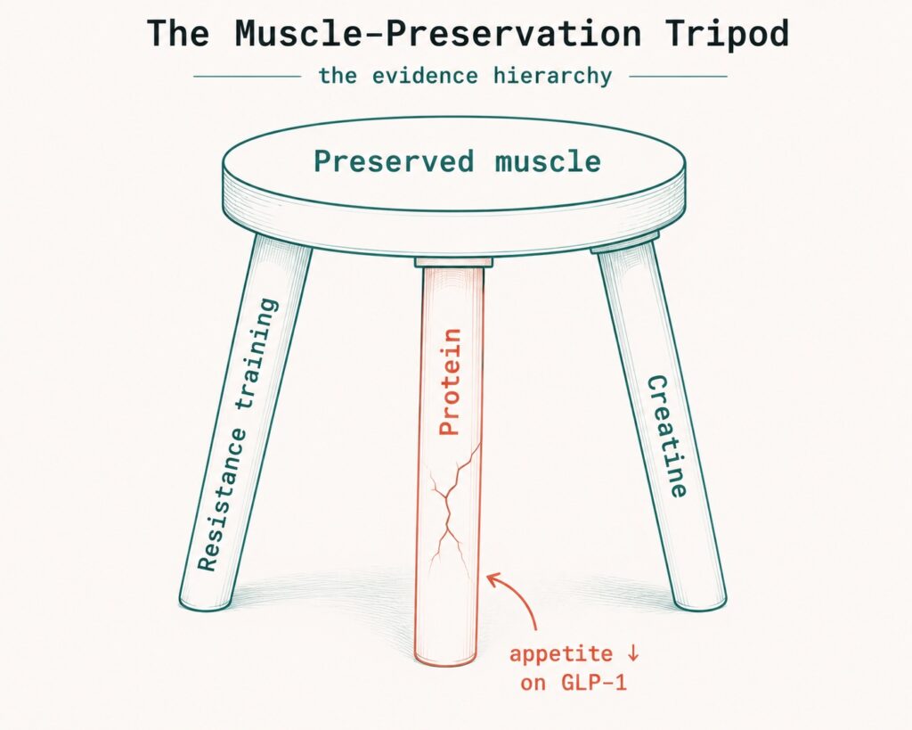The muscle preservation tripod