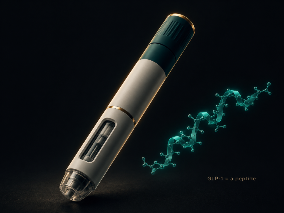 The most famous shot of the decade is, quite literally, a peptide — an engineered amino-acid chain that mimics a hormone your gut already makes.